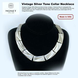 VINTAGE MONET© SILVER  NECKLACE